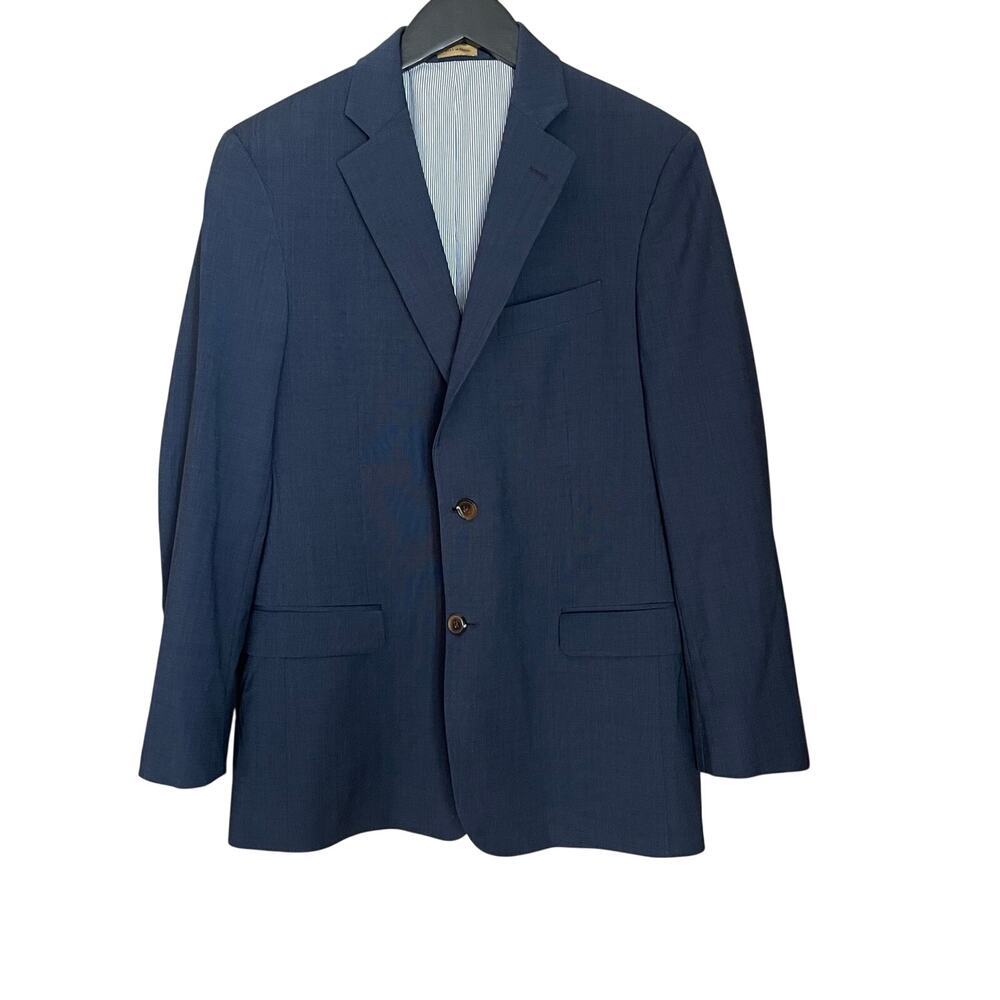 Brooks Brothers Explorer Fitzgerald Fit 40S Wool Blend Blue Blazer Sport Coat